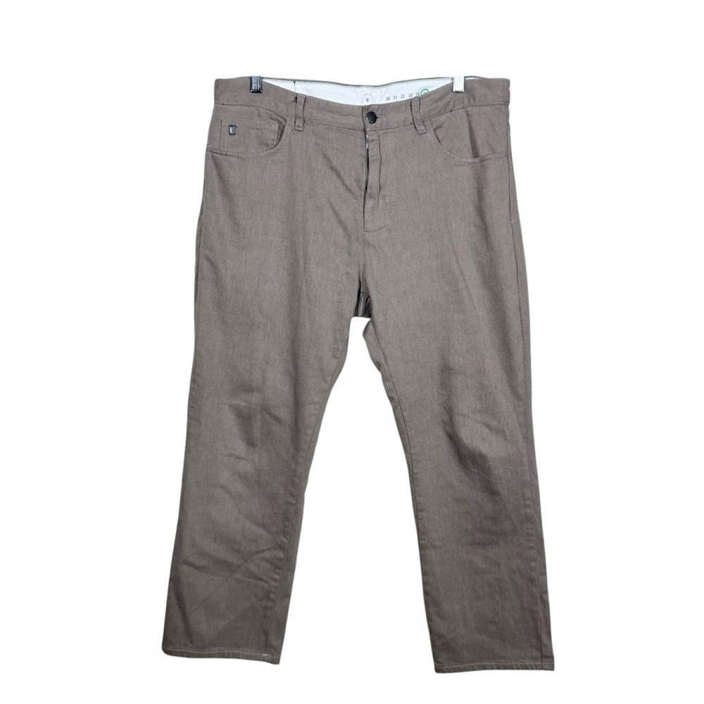 Linksoul Mens Colored Denim 5 Pocket Classic Straight Leg Pants Size 35x30 Brown